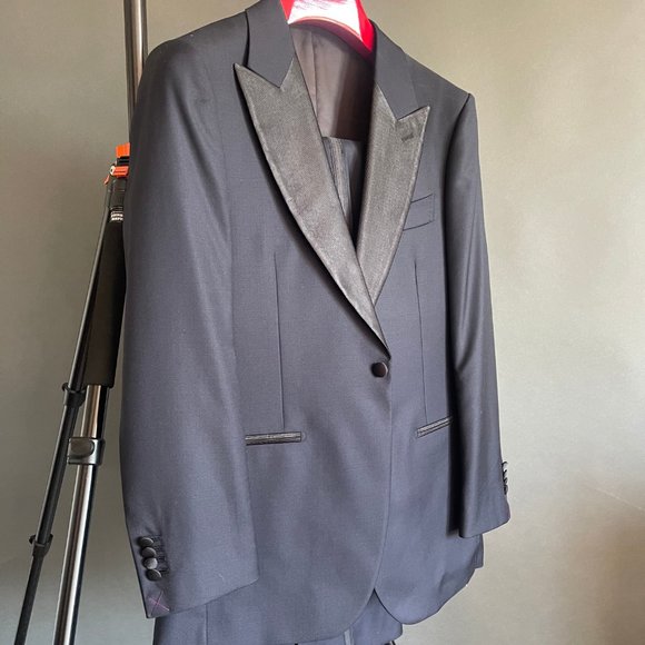 BNWT Never Worn Suit Supply Midnight Blue Lazio 3 Piece Tuxedo 38 Jacket/32 pant - Picture 5 of 9